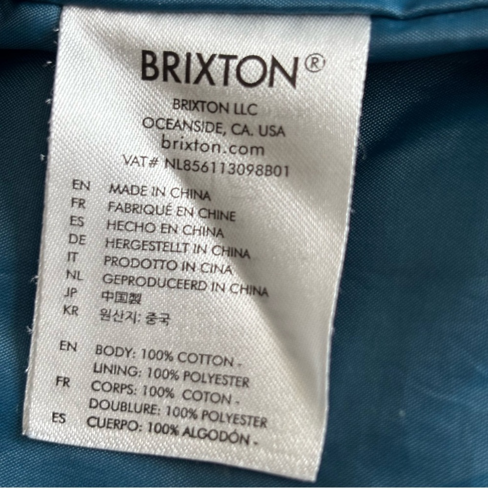 Brixton Utopia Jacket Women Sz  XS Indie Teal Corduroy Detroit Chore Full Zip - Picture 13 of 14